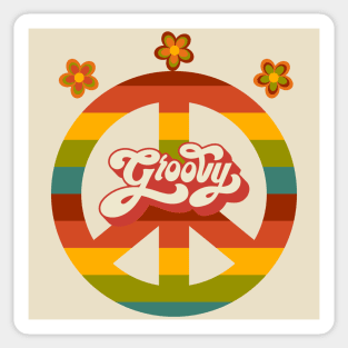 Groovy Peace Sign - Vintage Love Sticker